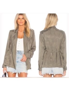 Rails Miles Utility Zip cargo jacket sage green military fall jacket S